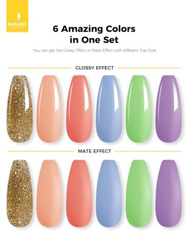 Burano Poly Extension Gel Nail Kit - 6 Colors Builder Gel Set for Beginner & Professional | DIY Poly Nail Gel Kits Starter Kit - Nail Art Gift (02 Colorful) - Buy Online on GoSupps.com