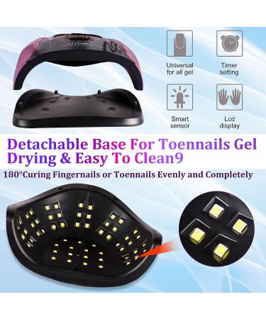 256W UV Gel Nail Lamp with 4 Timer Settings and 57 Lamp Beads - Fast Professional Dryer for Gel Nail Polish with Auto Sensor - Includes 7 Free Gifts - Buy Online on GoSupps.com