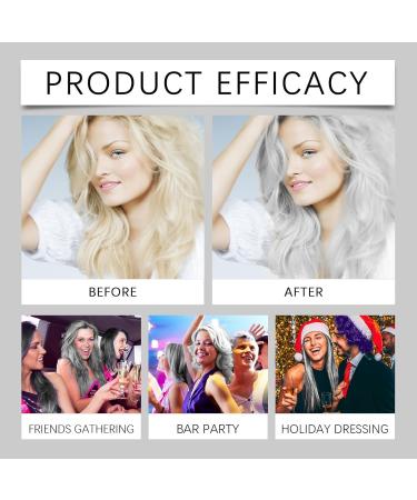 2 In 1 Natural Essence Extract Silver Hair Dye Silver Metallic Hair Dye Silver Gray Natural Hair Dye Cream Silver Gray Hair Dye Fashion Silver Gray Hair Dye Permanent (1Pcs) - Buy Online on GoSupps.com