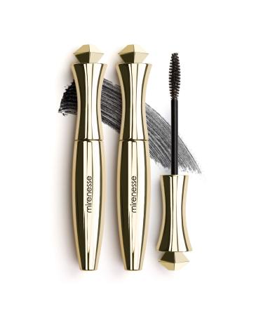 MIRENESSE Secret Weapon Original 24hr Mascara - WINNER BEST MASCARA - Volume Thickening & Lengthening Tubing Formula Easy Water Removal - For Sensitive Eyes - Black (10g / 0.35oz) (Duo)
