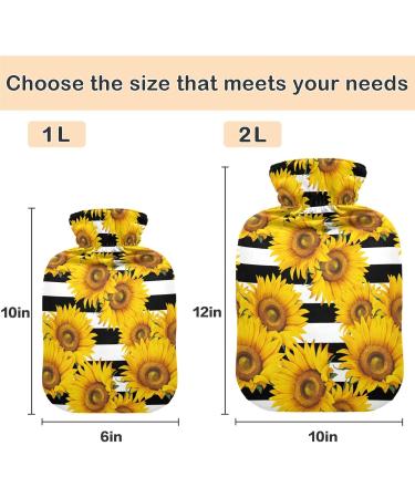 Shop Naanle Stripes Sunflower Hot Water Bottle - 1L Warm & Cold Therapy for Pain Relief | Ideal Bed Hand & Feet Warmer - International Shipping Available - Buy Online on GoSupps.com