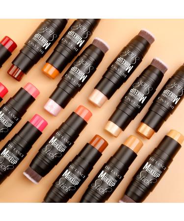 2022 Upgrade 3-in-1 Cream Contour Stick with Built-In Brush - Concealer, Bronzer, Foundation Stick for Face Brightening - Waterproof Longwear Makeup for Face & Body in Caramel Shade - Buy Online on GoSupps.com