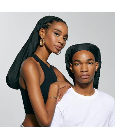 KISS COLORS & CARE Super Jumbo Spandex Braid/Loc Cap - Stretchy & Mark-Free for Protective Styles - Black - Buy Online on GoSupps.com