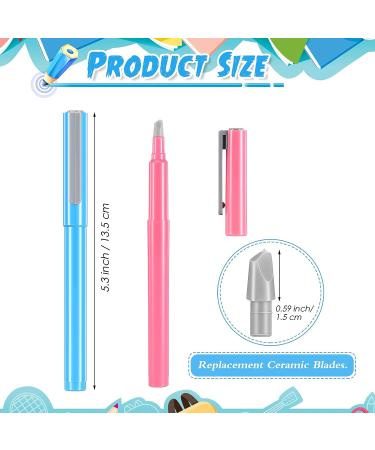 Parchment Paper Cutter Set - DIY Diamond Painting Precision Craft Knife Pen with Replaceable Blade (Pink/Blue) - Buy Online on GoSupps.com