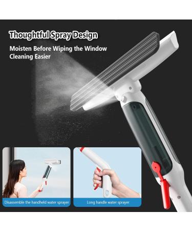 RRRYYYZZ 75'' Spray Window Squeegee with Extension Pole with 4-Section Extension Pole 4 in 1 Window Cleaner Squeegee Shower Squeegee for Glass Doors with Sewage Collector and 5 Pads - Buy Online on GoSupps.com