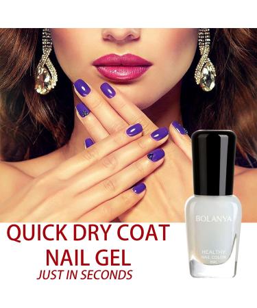 Clear Nail Varnish Shiny Top Coat Gel Fast Drying Clear Nail Gel Polish - High Gloss Finish & Long-Lasting No Need UV/LED Lamp Cure Air Drying (8ml) Clear Top Coat - Buy Online on GoSupps.com