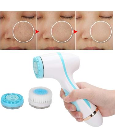 USB Charging Electric Facial Cleansing Brush - Waterproof Silicone Face Pore Cleaner (Blue) - Buy Online on GoSupps.com