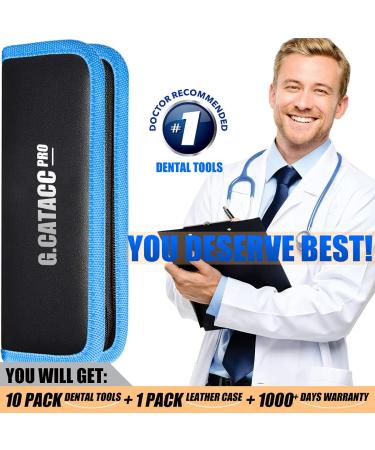 10 Pack Dental Tools Set - Professional Stainless Steel Plaque Remover & Oral Care Kit - Buy Online on GoSupps.com