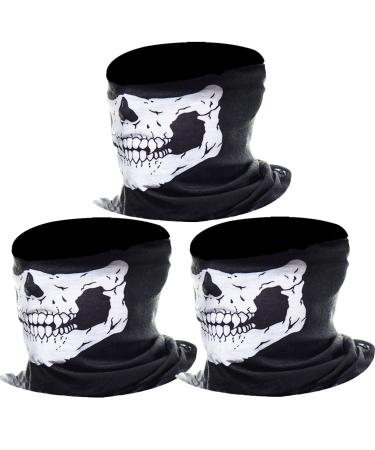 eBoot tube face mask for motorcycle skull print 3 pieces