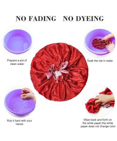 Double Layer Extra Large Silk Bonnet for Women - Red Wine Satin Sleeping Cap for Curly & Natural Hair - Buy Online on GoSupps.com