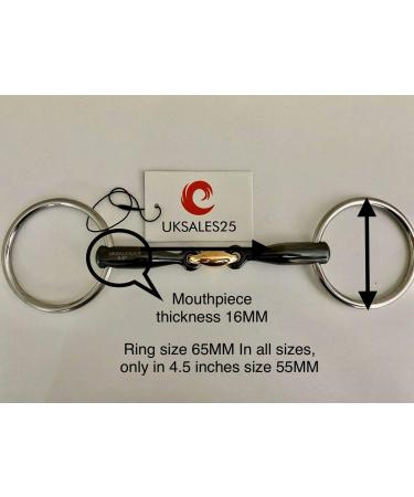 Loose Ring Sweet Iron Snaffle Bit with Copper Lozenge (UKSALES25 Horse Bits) (5.0 INCHES 20) 5.0 INCHES 20