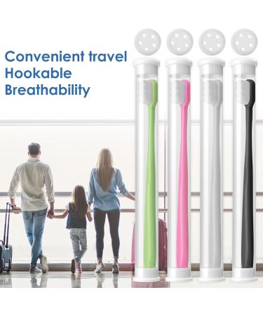 Sibba 4 Pack Extra Soft Micro Nano Manual Toothbrush for Sensitive Gums | Ultra-Bristles & Conical Design - Individually Packaged (Black Pink Blue White) - Ideal for Gum Care Adults - Buy Online on GoSupps.com