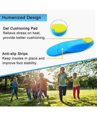 Bacophy Kids Orthotic Arch Support Insoles - Shock Absorption Inserts for Flat Feet & Plantar Fasciitis - Heel Pain Relief - Size 5-7 M US Big Kid - Buy Online on GoSupps.com