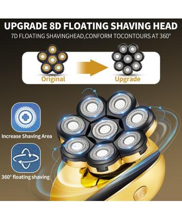 Electric Razor for Men - Cordless Waterproof Head Shaver Rechargeable Rotary Grooming Kit | Fast Charging for Bald Heads - Buy Online on GoSupps.com