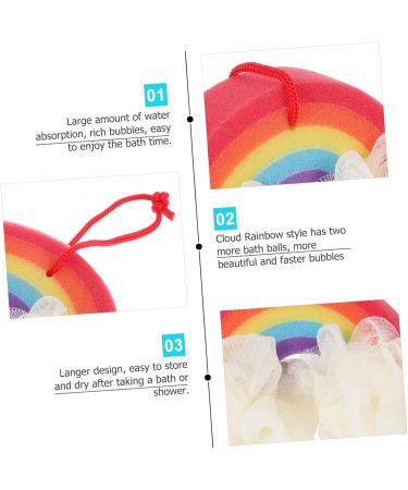 Ipetboom 1pc Rainbow Bath Ball Shower Pouf Shower Back Scrubber Metal Hairpin Stick Infant Tub Irish Accessories for Women Animal Pouf Loofah Kids Sponge Makeup Take a Bath Child - Buy Online on GoSupps.com