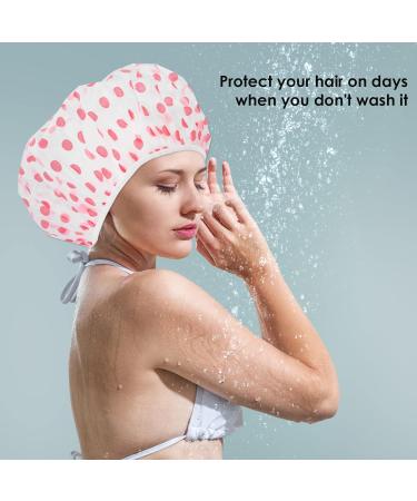 Lusofie 12-Piece Waterproof Shower Caps for Women - Reusable Elastic Shower Hoods for Long Hair - Spa & Salon Essential (Blue Green Pink) - Buy Online on GoSupps.com