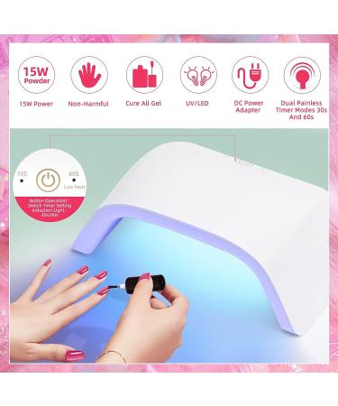 Morovan 6PCS Nude Pink Gel Nail Polish Kit with UV Light for DIY Nail Art | Base, Top Coat & Remover Included - Salon Quality Results at Home - Buy Online on GoSupps.com