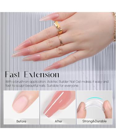Aokitec 7-in-1 Builder Nail Gel - 15ML Strengthener Gel for Extension & Rhinestone Base Coat - UV LED Gel Nail Polish - Rose Taupe - Buy Online on GoSupps.com