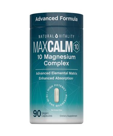 Natural Vitality MaxCalm Magnesium Complex Capsules | Advanced Formula & Enhanced Absorption | Gluten Free & Vegan Supplement | 90 Count