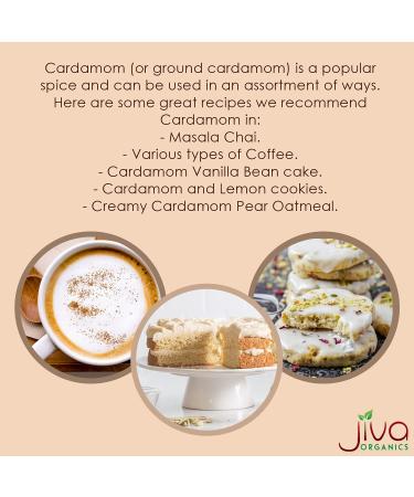 Jiva Organics Organic Ground Cardamom Powder 3.5 oz - Premium Aromatic Non-GMO - Buy Online on GoSupps.com