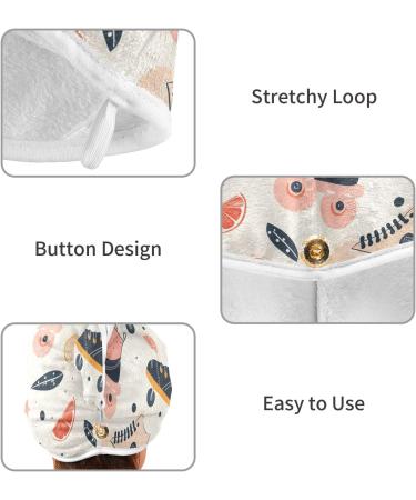 Skates Grapefruit Slices Hair Towels 2 Pack | Super Absorbent Quick Dry Hair Turbans for Women & Girls - Buy Online on GoSupps.com