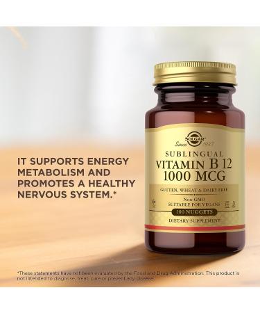 Solgar Vitamin B12 1000 mcg - Energy & Nervous System Support - 100 Nuggets - Buy Online on GoSupps.com