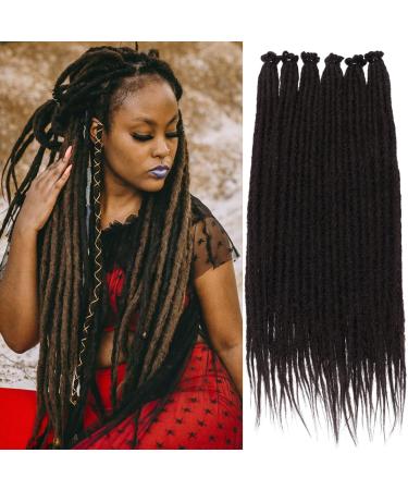 Leeven 24 Inch Black Dreadlock Extensions 40 Strands Soft Reggae Braid Locs 0.6 Width Single Ended Dreads Synthetic Handmade Crochet Locs Hippie Dreadloc /1B# 24 Inch (40 Strands) Black /1B#