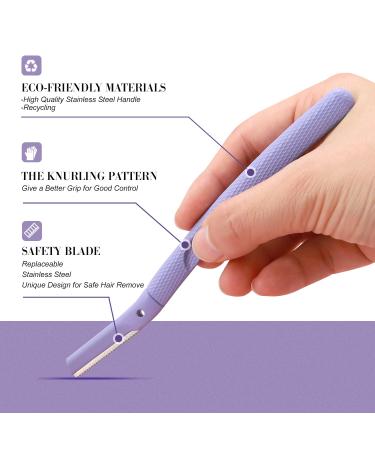 Buy Metal Eyebrow Razors for Women - Professional Dermaplaning Tool with Comfortable Handle & 2 Free Blades | International Shipping Available - Buy Online on GoSupps.com