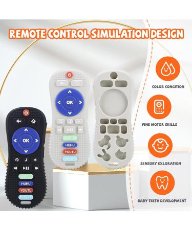 2 Pack Silicone TV Remote Teething Toys for Babies 0-12 Months - Safety Tested Infant Chewing Toys in Black & White - Buy Online on GoSupps.com