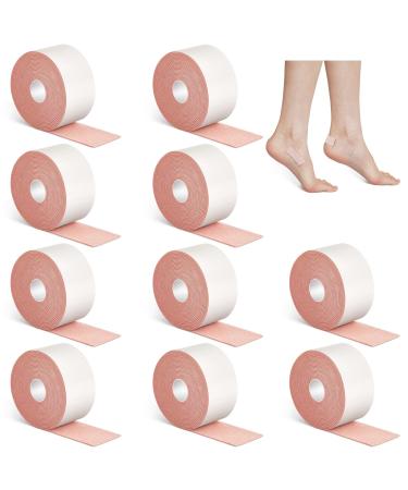 Timgle 10 Rolls 2 x 5 Yards Moleskin for Feet Blister Tape Soft Cotton Moleskin Tape Adhesive Blister Prevention Tape for Sensitive Skin Calluses Other Skin Irritations