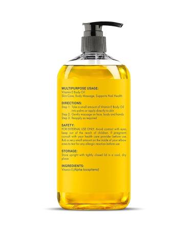 MAJESTIC PURE Vitamin E Oil 100% Natural Cold Pressed for Skin  Scars  Face  Nails  Hair | 20 000 IU | Non-GMO | 8 fl oz - Buy Online on GoSupps.com