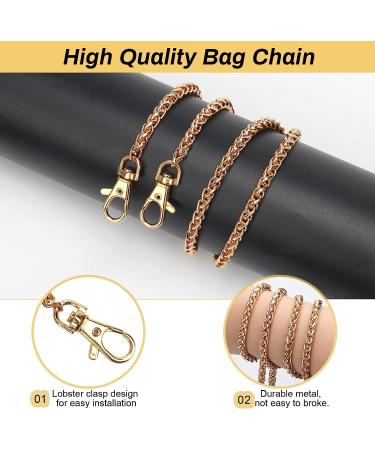 Luxiv Purse Chain Replacement  Women Purse Chains Gold Handbag Chains DIY Shoulder Cross Body Bag Chain 47'' Metal Handbag Gold Cross Body Chain Replacement Straps Chain Purse Making Supplies (Gold) - Buy Online on GoSupps.com
