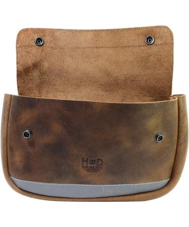 Hide & Drink Durable Leather Reflective Bike Pannier - Bourbon Brown - Buy Online on GoSupps.com