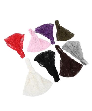 8 Pieces Lace Headbands for Women & Girls | Elegant Elastic Hairwraps | Fashion Hair Accessories | 8 Colors - Buy Online on GoSupps.com