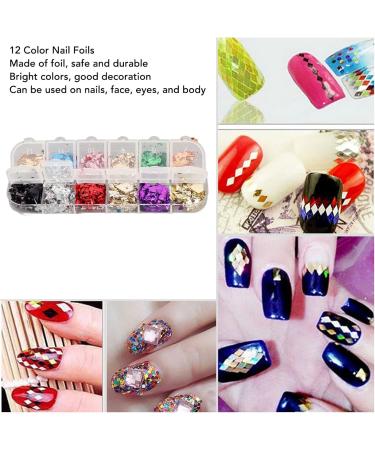Nail Foil Flakes Sequin Set Nail Glitter Charm Ornaments Nail Art Decorations Glitter Accessories for DIY Craft Nail Art Design Manicure Decor - Buy Online on GoSupps.com