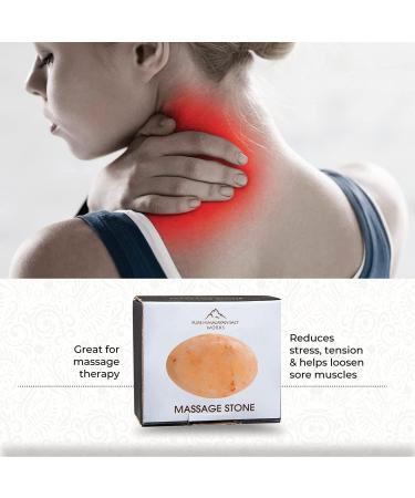 Pure Himalayan Salt Works Flat Oval Massage Stone - Hand-Carved Pink Crystal for Therapy & Scrubs - 2.5x3.5x1 - Pack of 1 - Buy Online on GoSupps.com