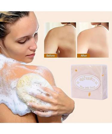 Rice Milk Soap Bar | Soft Natural Thai Goat Milk Rice Soap | 3pcs Handmade Polish Soap Rice Soap for Body Cleansing Face Body Body Hands Child - Buy Online on GoSupps.com