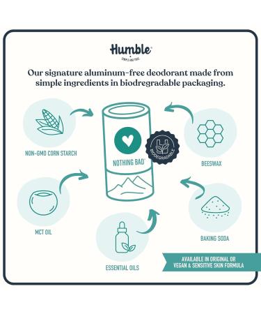 HUMBLE BRANDS Original Formula Plastic-Free Aluminum-free Deodorant Long Lasting Odor Control with Baking Soda and Essential Oils Palo Santo & Frankincense - Buy Online on GoSupps.com