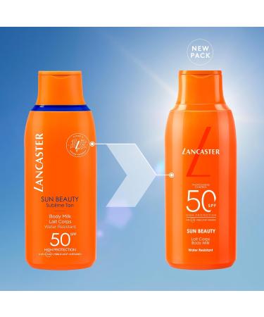 Coty Lancaster Sun Beauty Body Milk SPF50 400ml Photoaging Control Broad Spectrum Sun Protection Lightweight texture & nongreasy Waterresistant formula Suitable for all skin types - Buy Online on GoSupps.com