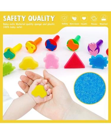 42Pcs Kids Paint Sponges Set - Craft Sponge Painting Shapes, EVA Stamper, Finger Paint Brushes - Foam Art Tools for Early Learning - Buy Online on GoSupps.com