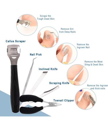 Manicure Set 20 in 1 Professional Multifunctional Stainless-Steel Pedicure Kit Nail Scissors Grooming Kit to Remove Callus Dead Skin and Other Foot Care for Women Men Salon or Home - Buy Online on GoSupps.com