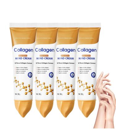 ZLHHRZJX Collagen Hand Cream - Hand Care for Fragile Skin - Intense Hydration Non-Greasy Fast Absorption Anti-Aging With Collagen Suitable for All Skin Types Deep Hydration (4 PCS)