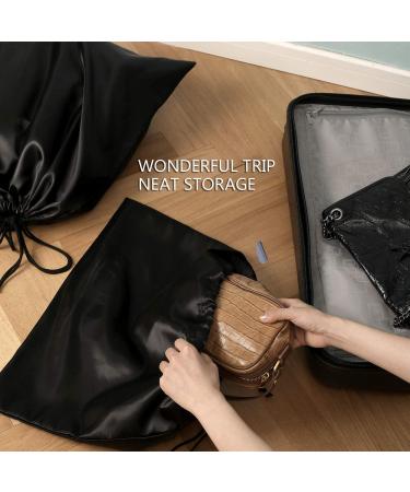 Dust Cover Storage Bags Set for Handbags and Shoes - 2 Pack Black Silk Cloth with Drawstring Pouch - 23.6 x 19.6 in - Buy Online on GoSupps.com