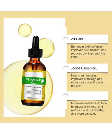 Vitamin E Oil - 75 000 IU Organic Vitamin E Oil for Cosmetics Firming Plump Skin Reducing Fine Lines Pure Vitamin E Oil for Skin Face & Body Vitamin E Drops 60 ml - Buy Online on GoSupps.com