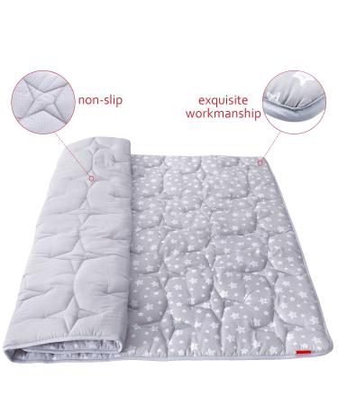 Large Non-Slip Baby Playpen Mat | Extra Thick 79x63 Inch Playmat for Infants & Toddlers with Star Quilting | Grey Baby Floor Mat - Buy Online on GoSupps.com