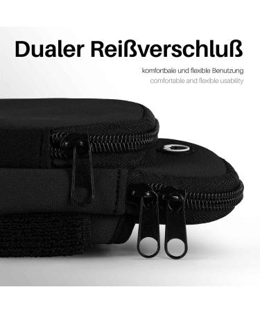 Moex Cell Phone Bag for iPhone 14 Plus - Neoprene Jogging Arm Holder & Running Bracelet with 2 Compartments - Ideal Sports Accessory - Black - Buy Online on GoSupps.com