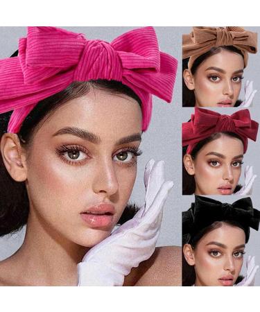TQUXNGA Layered Bowknot Headbands for Woman Anti Slip Headbands Skincare Wide Brim Headband for Girls Washing Face Makeup Black - Buy Online on GoSupps.com