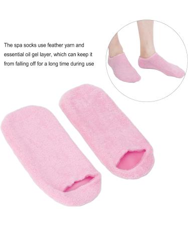 Moisturizing Gel Socks for Women - 2-Piece Spa Socks for Dry Cracked Heels | Reusable Lotion Socks | Pink - Buy Online on GoSupps.com