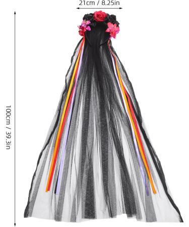 Beaupretty Halloween Rose Headband Flower Veil Headband Skull Hair Band Day of The Dead Headpiece Mexican Flower Headband Multi - Buy Online on GoSupps.com