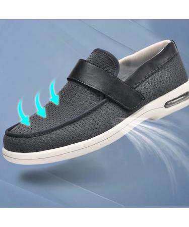 Orthopedic Diabetic Shoes with Memory Foam - Extra Wide Width - Adjustable Walking Shoes for Elderly - Black (Size 44) - Buy Online on GoSupps.com